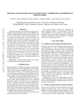 Binaural sound source localization using a hybrid time and frequency
  domain model