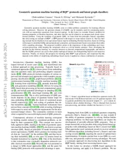 Geometric quantum machine learning of BQP$^A$ protocols and latent graph
  classifiers