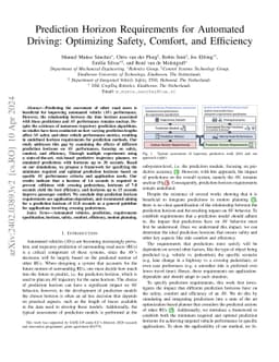 Prediction Horizon Requirements for Automated Driving: Optimizing
  Safety, Comfort, and Efficiency