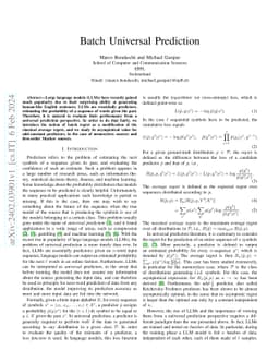 Batch Universal Prediction