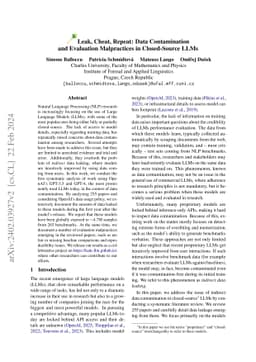 Leak, Cheat, Repeat: Data Contamination and Evaluation Malpractices in
  Closed-Source LLMs