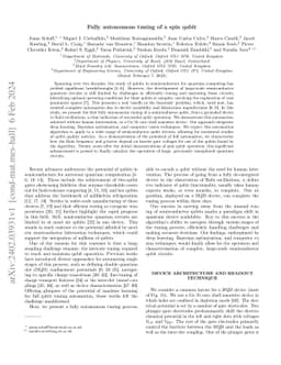 Fully autonomous tuning of a spin qubit