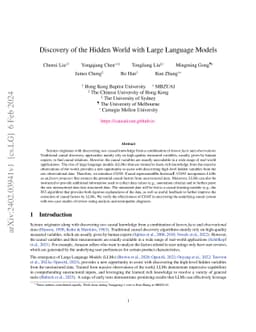 Discovery of the Hidden World with Large Language Models