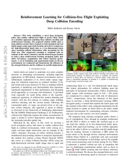 Reinforcement Learning for Collision-free Flight Exploiting Deep
  Collision Encoding
