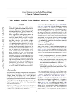 Cross Entropy versus Label Smoothing: A Neural Collapse Perspective