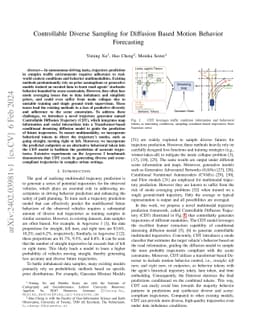 Controllable Diverse Sampling for Diffusion Based Motion Behavior
  Forecasting