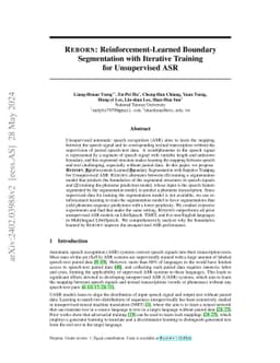 REBORN: Reinforcement-Learned Boundary Segmentation with Iterative
  Training for Unsupervised ASR