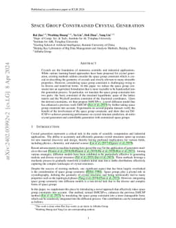 Space Group Constrained Crystal Generation