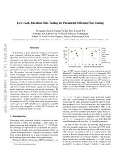 Low-rank Attention Side-Tuning for Parameter-Efficient Fine-Tuning