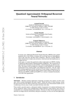 Quantized Approximately Orthogonal Recurrent Neural Networks