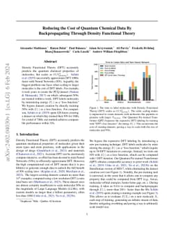 Reducing the Cost of Quantum Chemical Data By Backpropagating Through
  Density Functional Theory