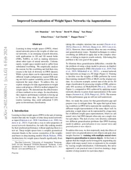 Improved Generalization of Weight Space Networks via Augmentations