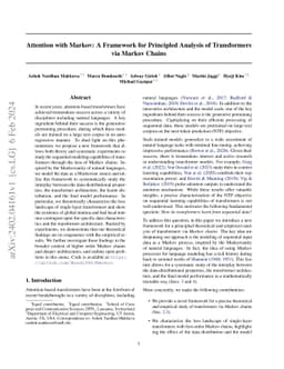 Attention with Markov: A Framework for Principled Analysis of
  Transformers via Markov Chains