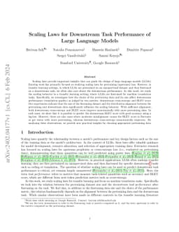Scaling Laws for Downstream Task Performance in Machine Translation