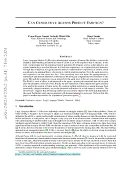 Can Generative Agents Predict Emotion?