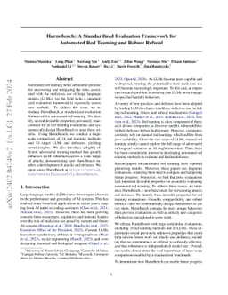 HarmBench: A Standardized Evaluation Framework for Automated Red Teaming
  and Robust Refusal
