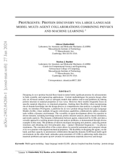 ProtAgents: Protein discovery via large language model multi-agent
  collaborations combining physics and machine learning