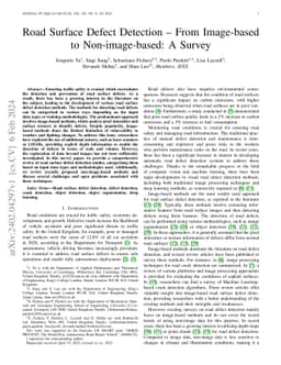 Road Surface Defect Detection -- From Image-based to Non-image-based: A
  Survey