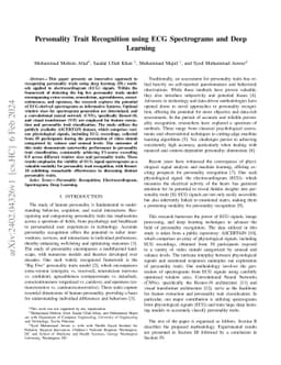Personality Trait Recognition using ECG Spectrograms and Deep Learning