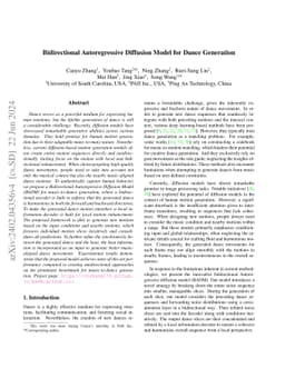 Bidirectional Autoregressive Diffusion Model for Dance Generation