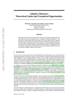 Adaptive Inference: Theoretical Limits and Unexplored Opportunities