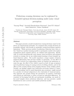 Pedestrian crossing decisions can be explained by bounded optimal
  decision-making under noisy visual perception