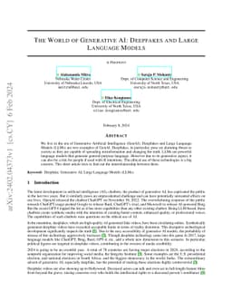 The World of Generative AI: Deepfakes and Large Language Models