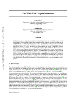 FairWire: Fair Graph Generation