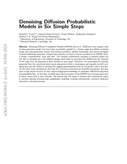 Denoising Diffusion Probabilistic Models in Six Simple Steps