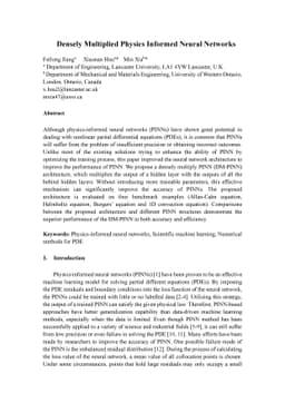 Densely Multiplied Physics Informed Neural Networks