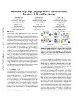 Democratizing Large Language Models via Personalized Parameter-Efficient Fine-tuning
