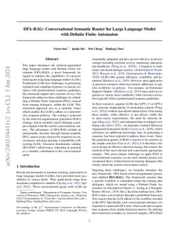 DFA-RAG: Conversational Semantic Router for Large Language Model with
  Definite Finite Automaton