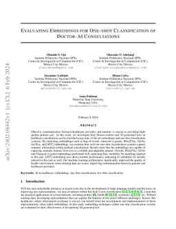 Evaluating Embeddings for One-Shot Classification of Doctor-AI
  Consultations