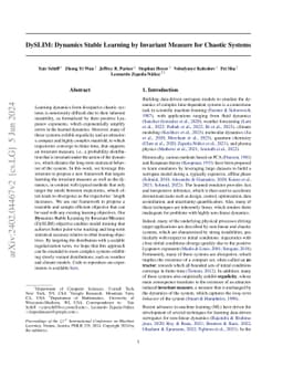 DySLIM: Dynamics Stable Learning by Invariant Measure for Chaotic
  Systems