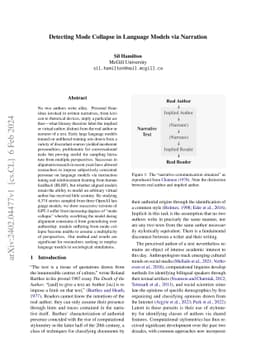 Detecting Mode Collapse in Language Models via Narration