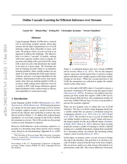 Online Cascade Learning for Efficient Inference over Streams