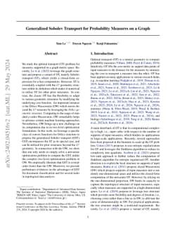 Generalized Sobolev Transport for Probability Measures on a Graph
