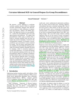 Curvature-Informed SGD via General Purpose Lie-Group Preconditioners