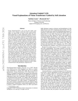 Attention Guided CAM: Visual Explanations of Vision Transformer Guided
  by Self-Attention