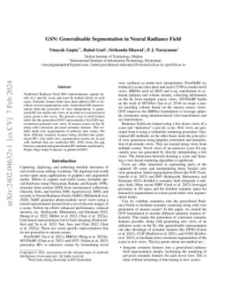 GSN: Generalisable Segmentation in Neural Radiance Field