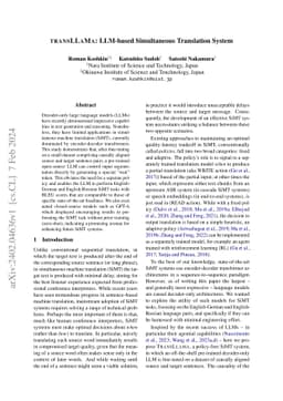 TransLLaMa: LLM-based Simultaneous Translation System