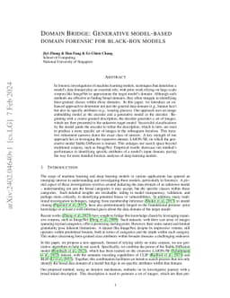 Domain Bridge: Generative model-based domain forensic for black-box
  models