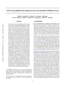LEVI: Generalizable Fine-tuning via Layer-wise Ensemble of Different
  Views