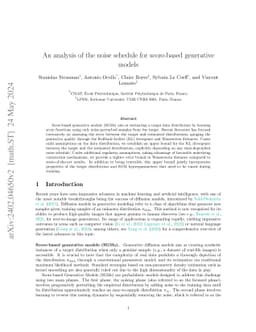 An analysis of the noise schedule for score-based generative models