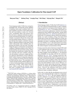 Open-Vocabulary Calibration for Fine-tuned CLIP