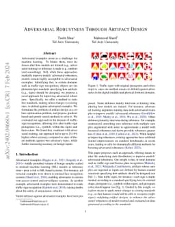 Adversarial Robustness Through Artifact Design