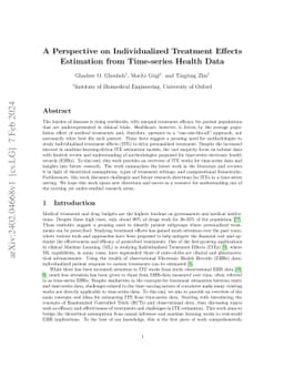 A Perspective on Individualized Treatment Effects Estimation from
  Time-series Health Data