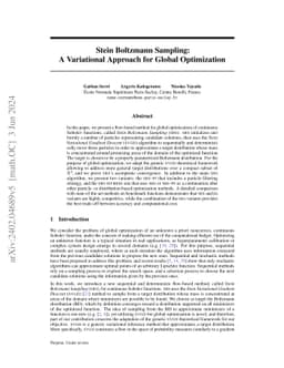 Stein Boltzmann Sampling: A Variational Approach for Global Optimization