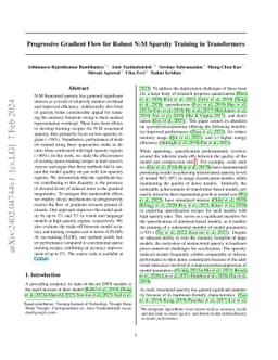 Progressive Gradient Flow for Robust N:M Sparsity Training in
  Transformers