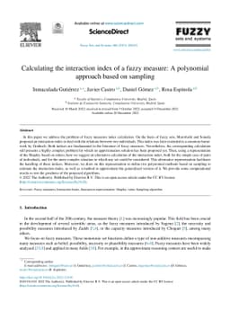 Calculating the interaction index of a fuzzy measure: a polynomial
  approach based on sampling